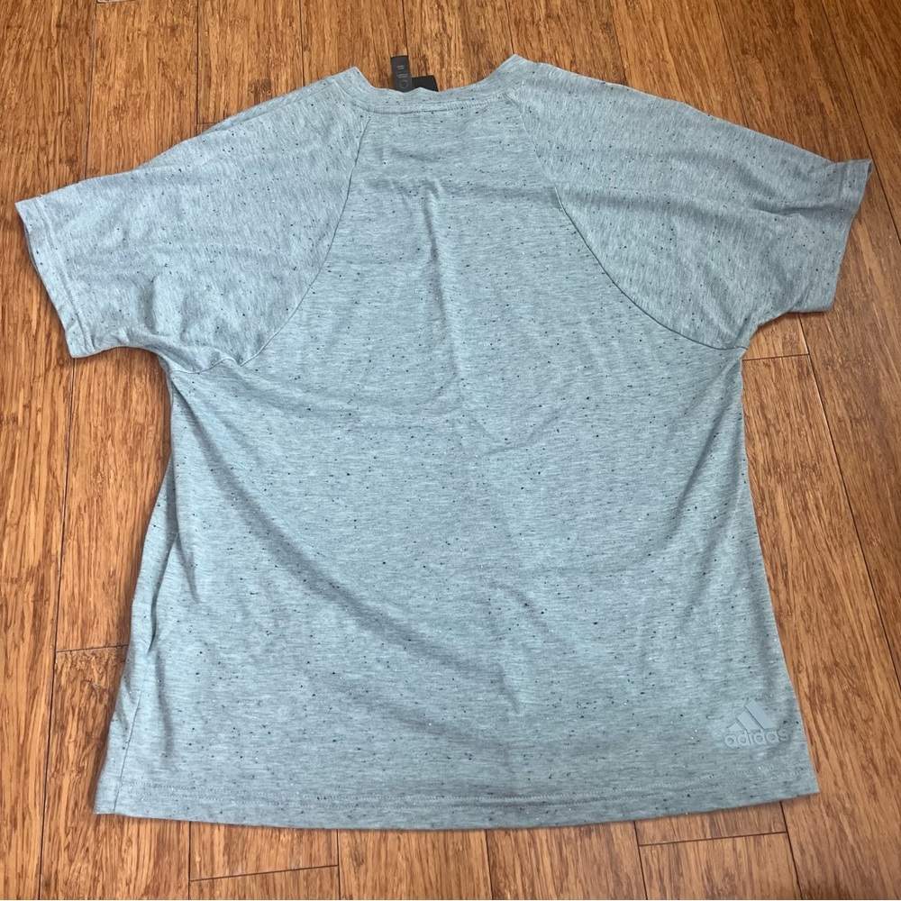 Adidas Women’s Blue T-shirt With Speckled Print - Picture 2 of 4
